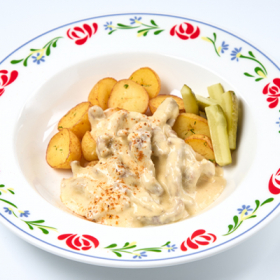 Бефстроганов с жареным картофелем (ПЯТНИЦА)