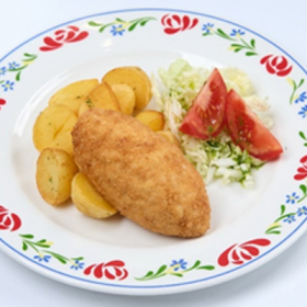 Куриная котлета с пикантным маслом и жареным картофелем (ПОНЕДЕЛЬНИК)