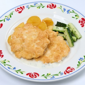 Рубленые куриные котлеты с сыром и жареным картофелем (СРЕДА)